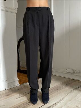 Classic Black Pleated Women Trousers